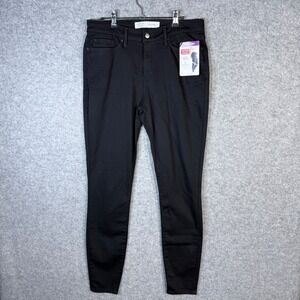 Signature by Levi Strauss Co Womens Black Mid Rise Skinny Jeans Stretch Size 10
